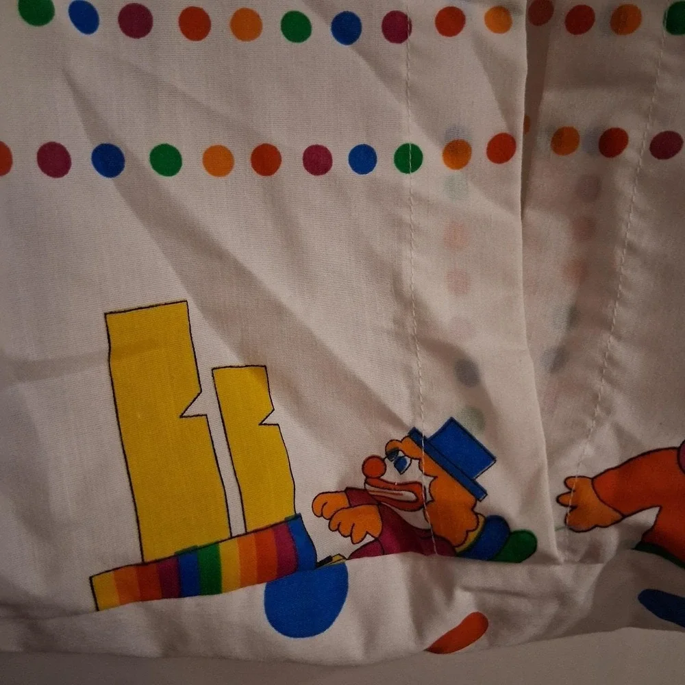 Vintage 80s Rainbow Circus Clown Diaper‎ Stacker AOP EUC